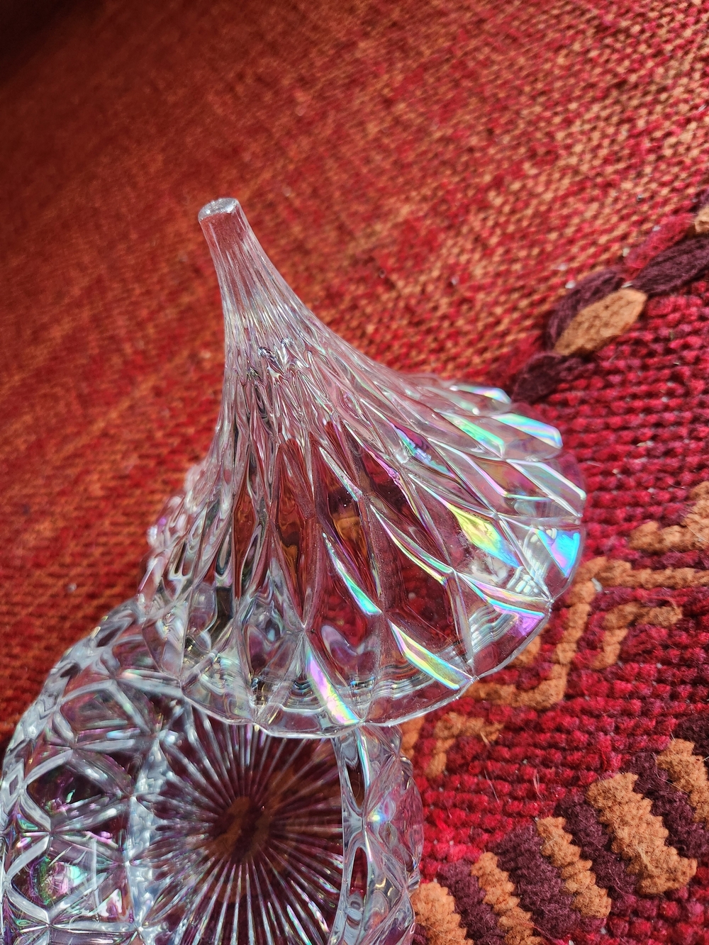 Set of 3  Dishes Crystal - Clear & Red - Picture 13 of 16